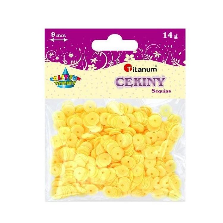 Cekiny 9mm okrągłe pastelowe żółte