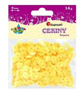 Cekiny 9mm okrągłe pastelowe żółte