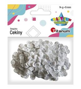 Cekiny okrągłe 9mm pastelowe białe 14g