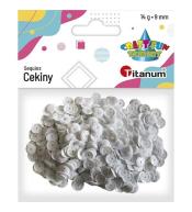 Cekiny okrągłe 9mm pastelowe białe 14g