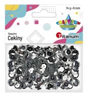 Cekiny okrągłe 9mm metaliczne srebrne 14g