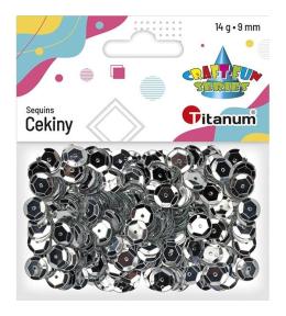 Cekiny okrągłe 9mm metaliczne srebrne 14g