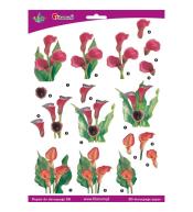 Papier do decoupage 3D kwiaty kalie arkusz