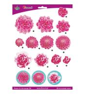 Papier do decoupage 3D kwiaty chryzantemy arkusz