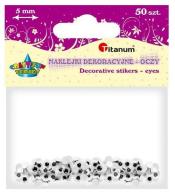 Oczy samoprzylepne bez rzęs 5mm okrągłe 50szt