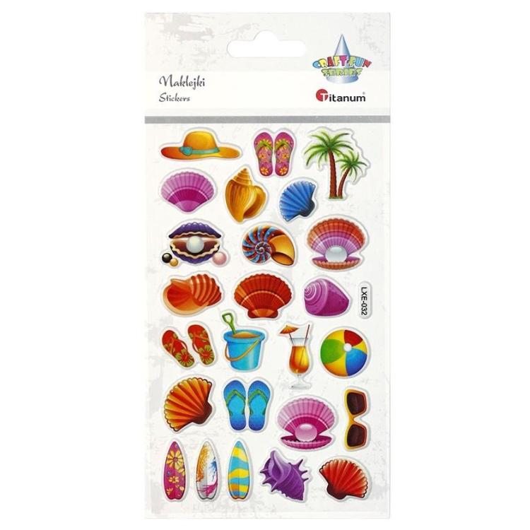 Naklejki wypukłe lato, plaża 25szt