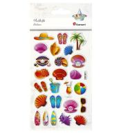 Naklejki wypukłe lato, plaża 25szt