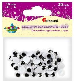 Oczy bez kleju i rzęs 10mm 30szt