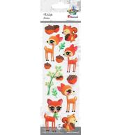 Naklejki wypukłe miękkie sarny, wiewiórki 13szt