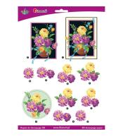 Papier do decoupage 3D bukiet arkusz