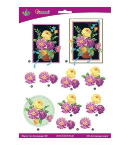 Papier do decoupage 3D bukiet arkusz