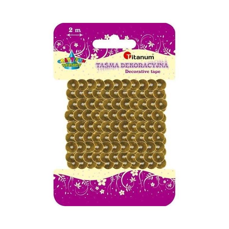Cekiny na taśmie 6mm 2m złote