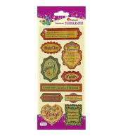 Naklejki wypukłe miękkie ramki z napisem mix 10szt