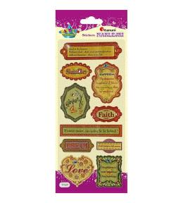 Naklejki wypukłe miękkie ramki z napisem mix 10szt