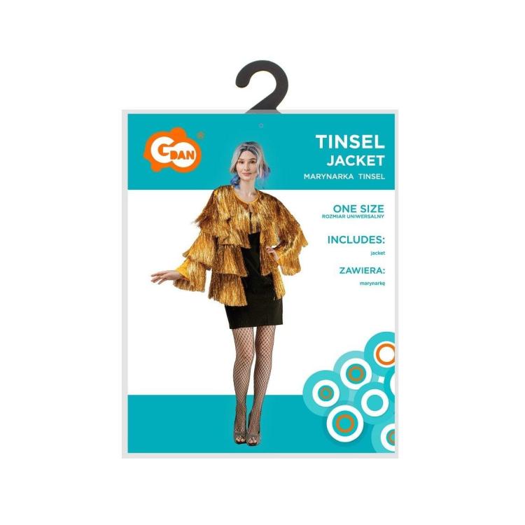 Marynarka dla dorosłych Tinsel złota rozm. uniw