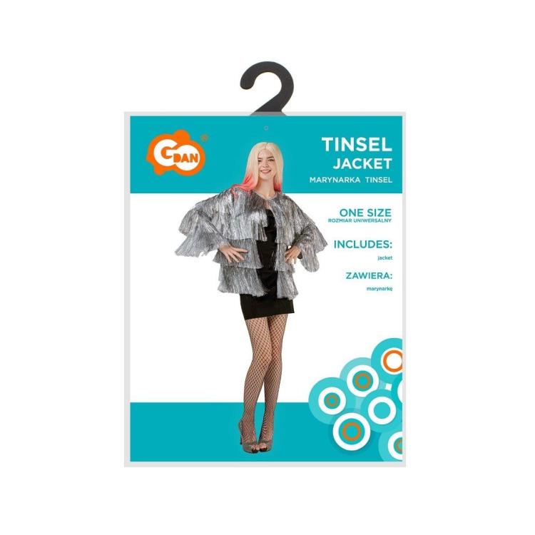 Marynarka dla dorosłych Tinsel srebrna rozm. uniw