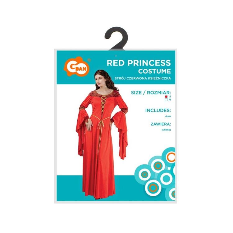 Strój dla dorosłych Księżniczka czerwona rozm. S