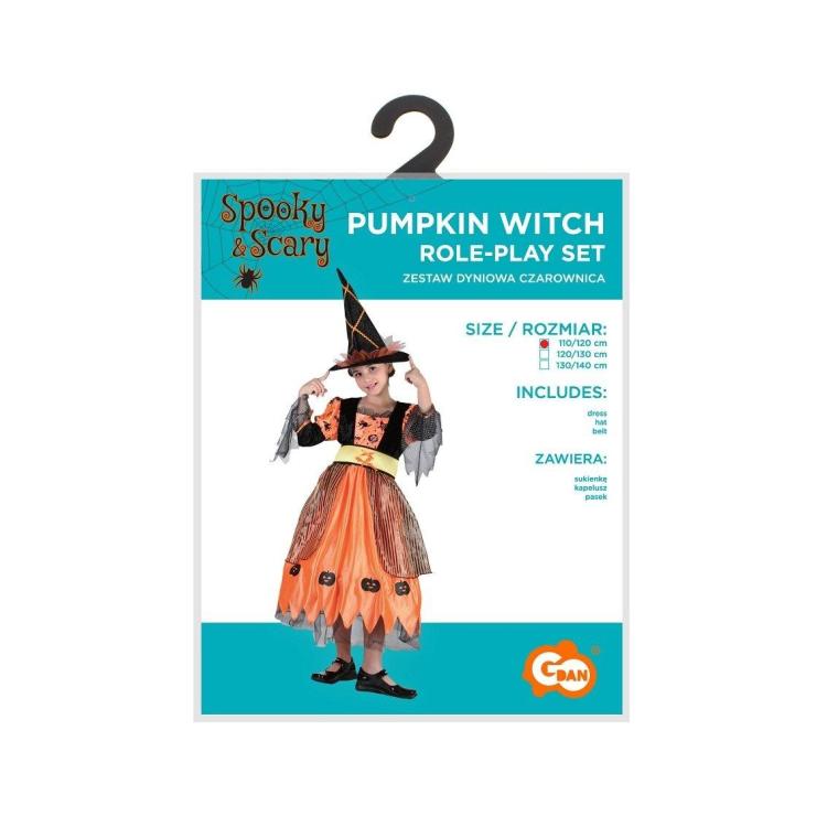 Zestaw dla dzieci Dyniowa Czarownica rozm. 110/120