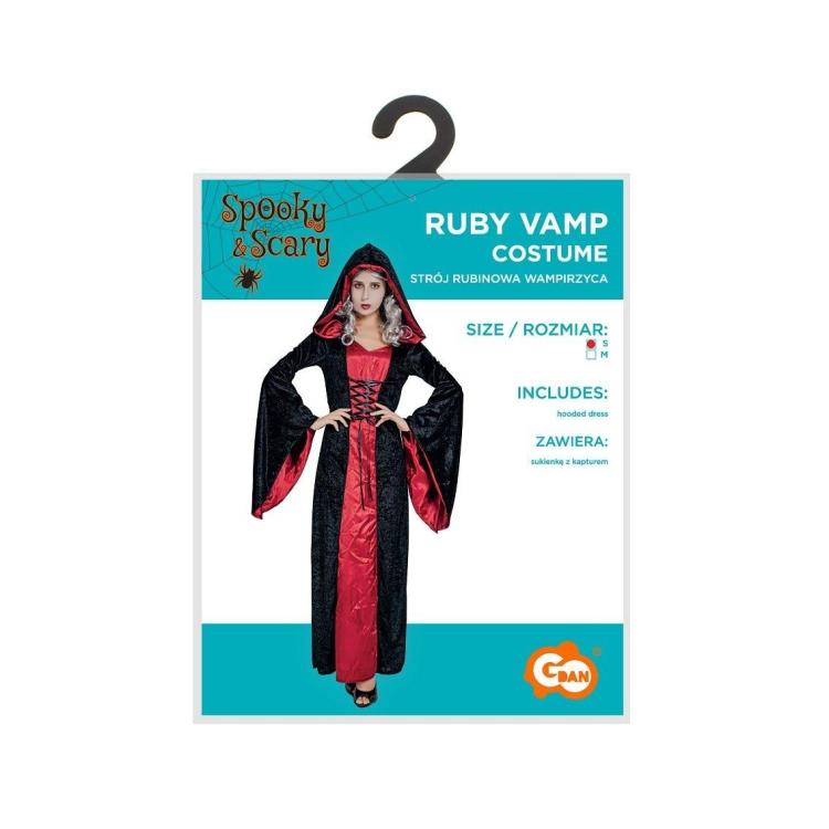 Strój dla dorosłych Rubinowa Wampirzyca rozm.S