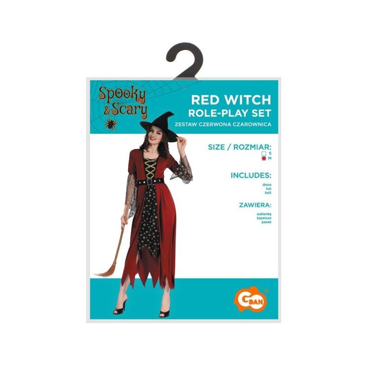 Strój dla dorosłych Czerwona Czarownica rozm. M