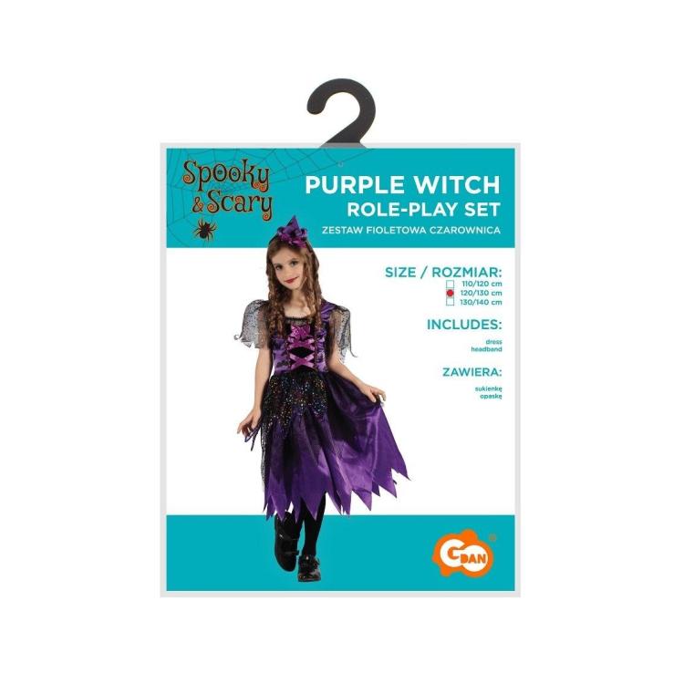 Strój dla dzieci Fioletowa Czarownica rozm.120/130