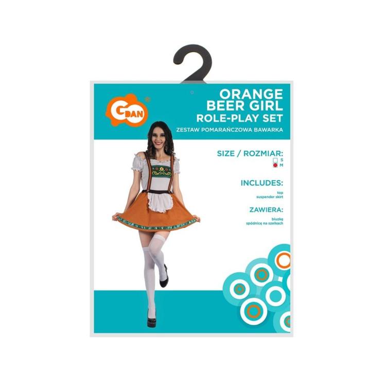 Strój dla dorosłych Bawarka pomarańczowa rozm. M