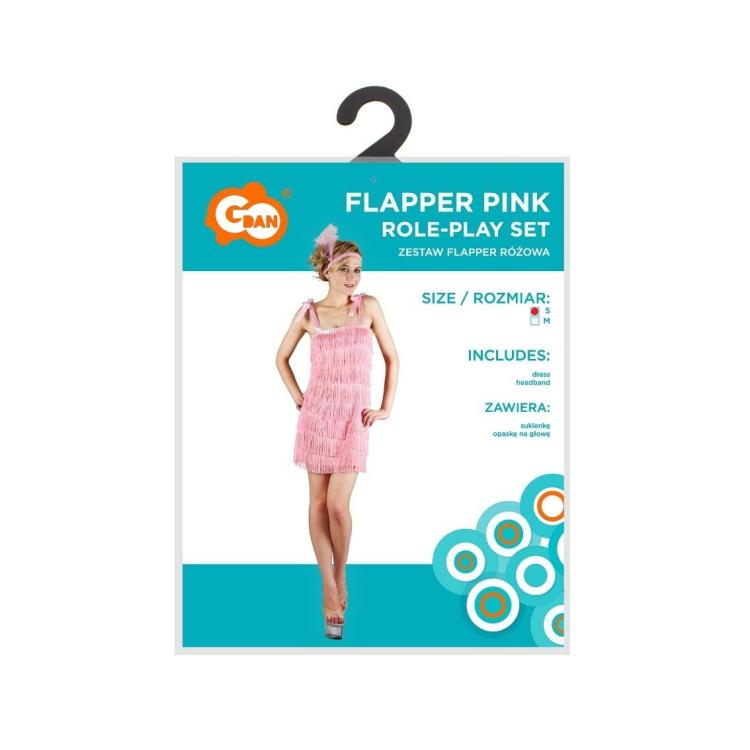 Strój dla dorosłych Flapper Różowa rozm. S