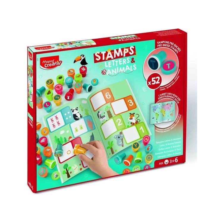 Creativ Kolorowe Stempelki literki i zwierzątka