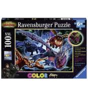 Puzzle 100 świecące - Smoki