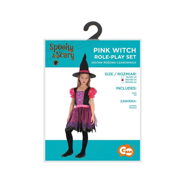 Strój dla dzieci Różowa Czarownica rozm. 120/130cm