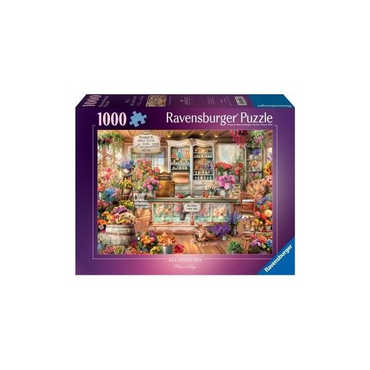 Puzzle 1000 Kot w kwiaciarni
