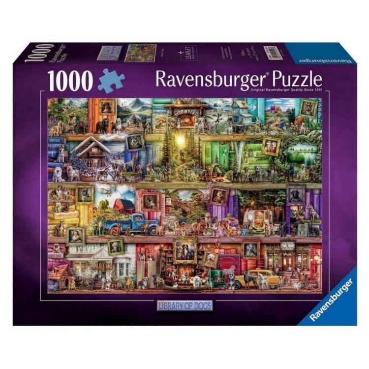 Puzzle 1000 Psy w bibliotece