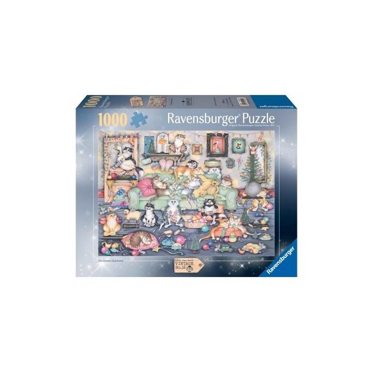 Puzzle 1000 Łobuziarskie koty w święta