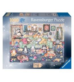 Puzzle 1000 Łobuziarskie koty w święta