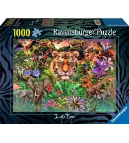 Puzzle 1000 Tygrys w ogrodzie