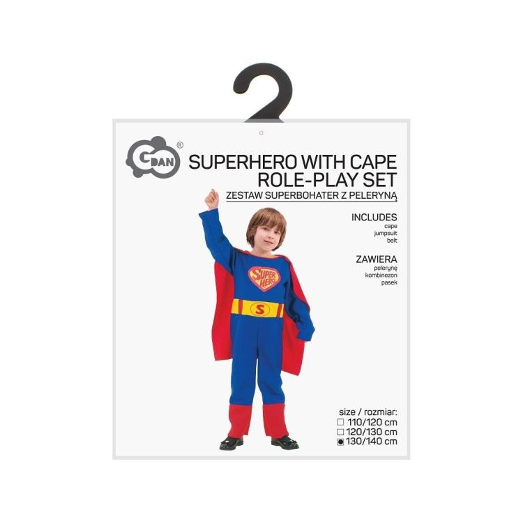 Strój dla dzieci Superbohater z peleryną 130/140cm