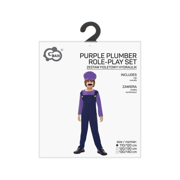 Strój dla dzieci Fioletowy hydraulik 110/120cm