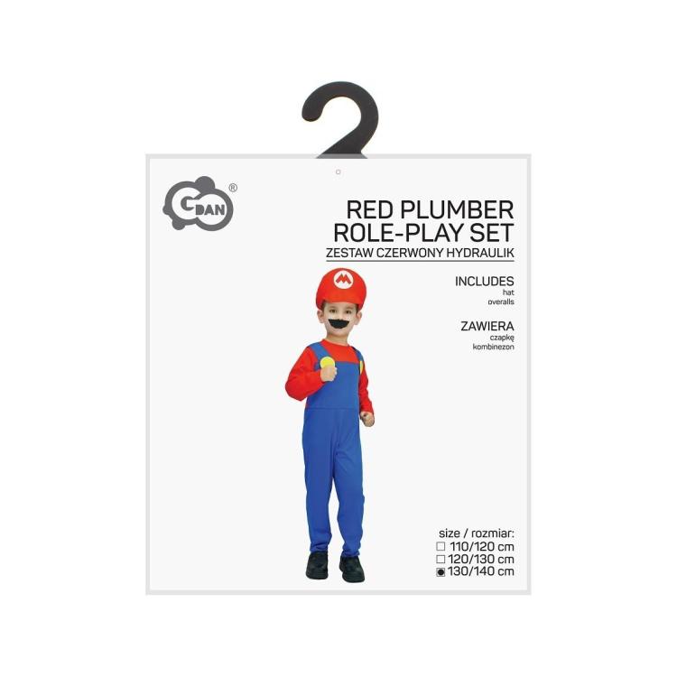 Strój dla dzieci Czerwony hydraulik 130/140cm