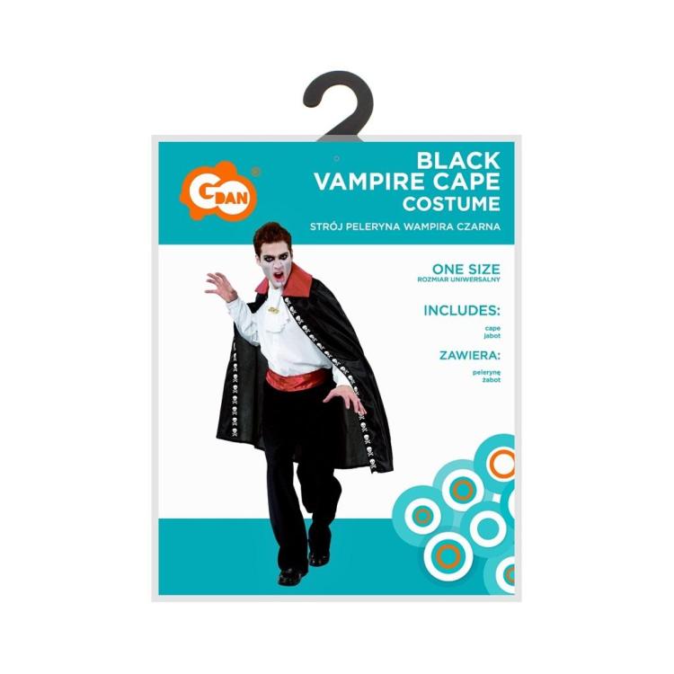Strój peleryna wampira czarna rozmiar uniwersalny