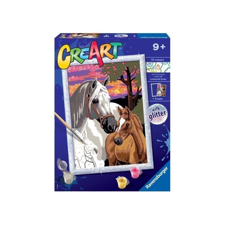 CreArt dla dzieci: Konie i zachód słońca