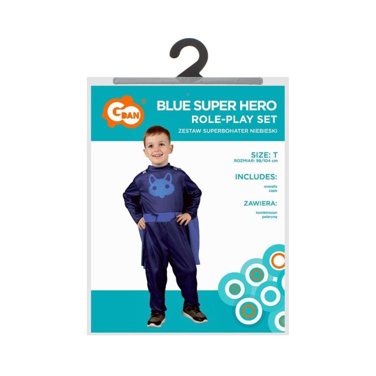 Strój superbohater niebieski rozm. 98-104cm
