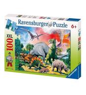 Puzzle 100 Pośród dinozaurów