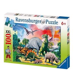 Puzzle 100 Pośród dinozaurów