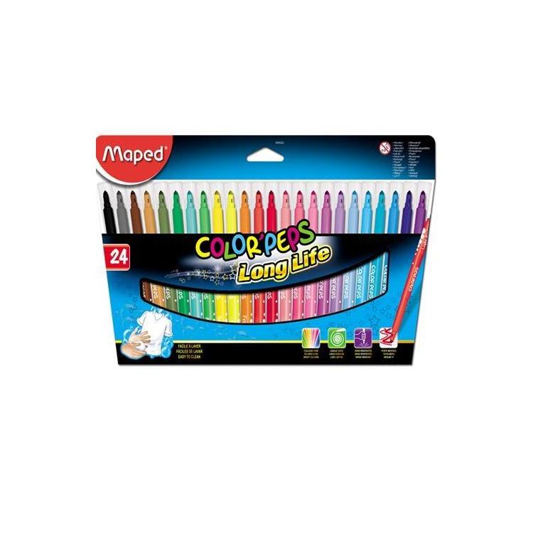 Flamastry Colorpeps trójkątne 24 kolory MAPED