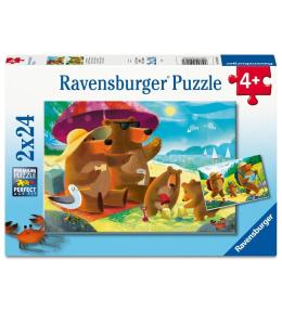 Puzzle dla dzieci 2D: Misie na wakacjach 2x24el