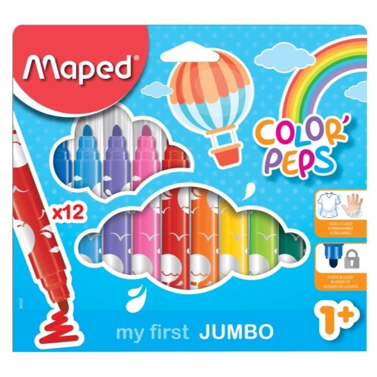 Flamastry Colorpeps maxi trójkątne 12 kolorów MAPE