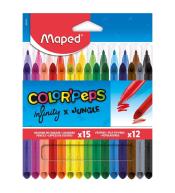 Zestaw Infinity kredki 15szt+flamastry Jungle 12sz