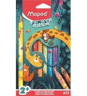Kredki Jumbo Jungle Fever trójkątne 12szt MAPED