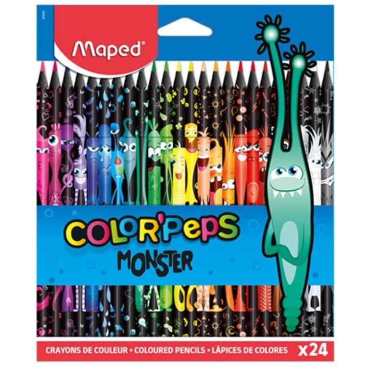 Kredki Colorpeps Monster trójkątne 24 kol MAPED