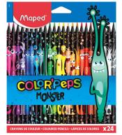 Kredki Colorpeps Monster trójkątne 24 kol MAPED